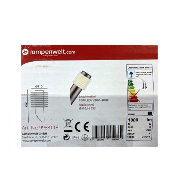 Lampenwelt - LED Zunanja stenska svetilka LED/10W/230V IP44