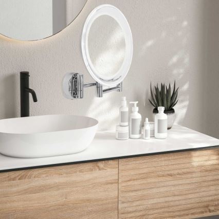 Lanaform - LED stensko kozmetično ogledalo WALL LED/4xAAA
