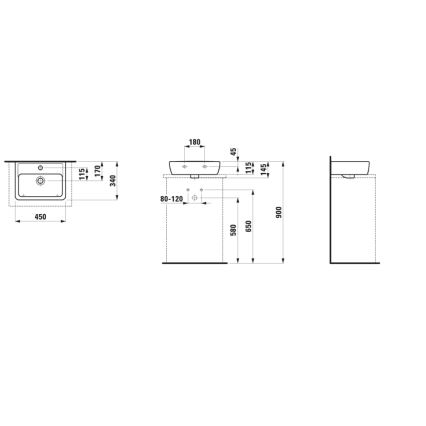 LAUFEN H8119520001041 - Namizni umivalnik PRO 45x34 cm keramika/bela