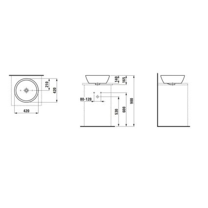 LAUFEN H8129620001091 - Namizni umivalnik PRO pr. 42 cm keramika/bela