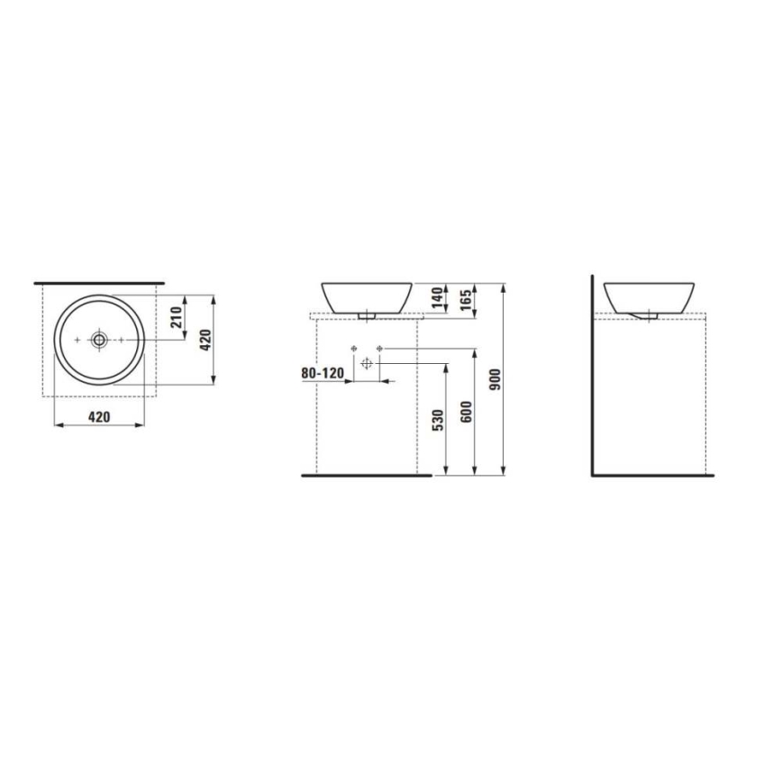LAUFEN H8129620001091 - Namizni umivalnik PRO pr. 42 cm keramika/bela