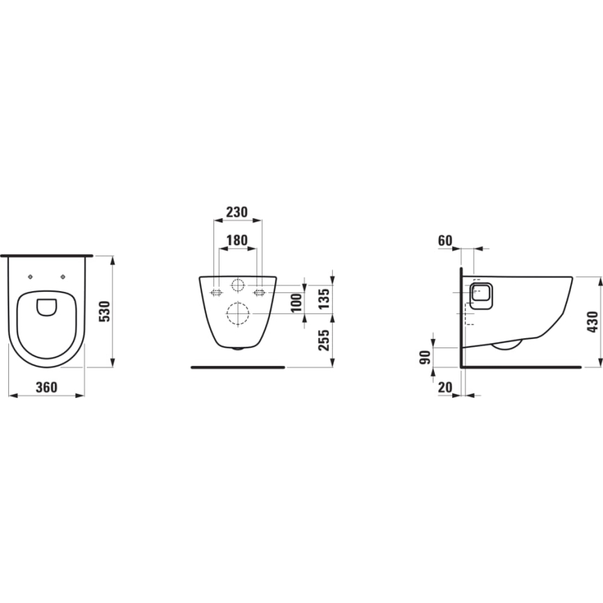 LAUFEN H8209640000001 - Viseča WC školjka PRO keramika/bela