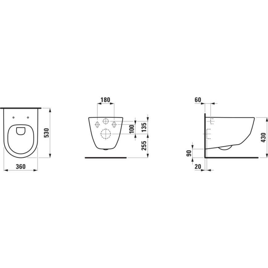 LAUFEN H8209660000001 - Viseča WC školjka PRO, keramika/bela