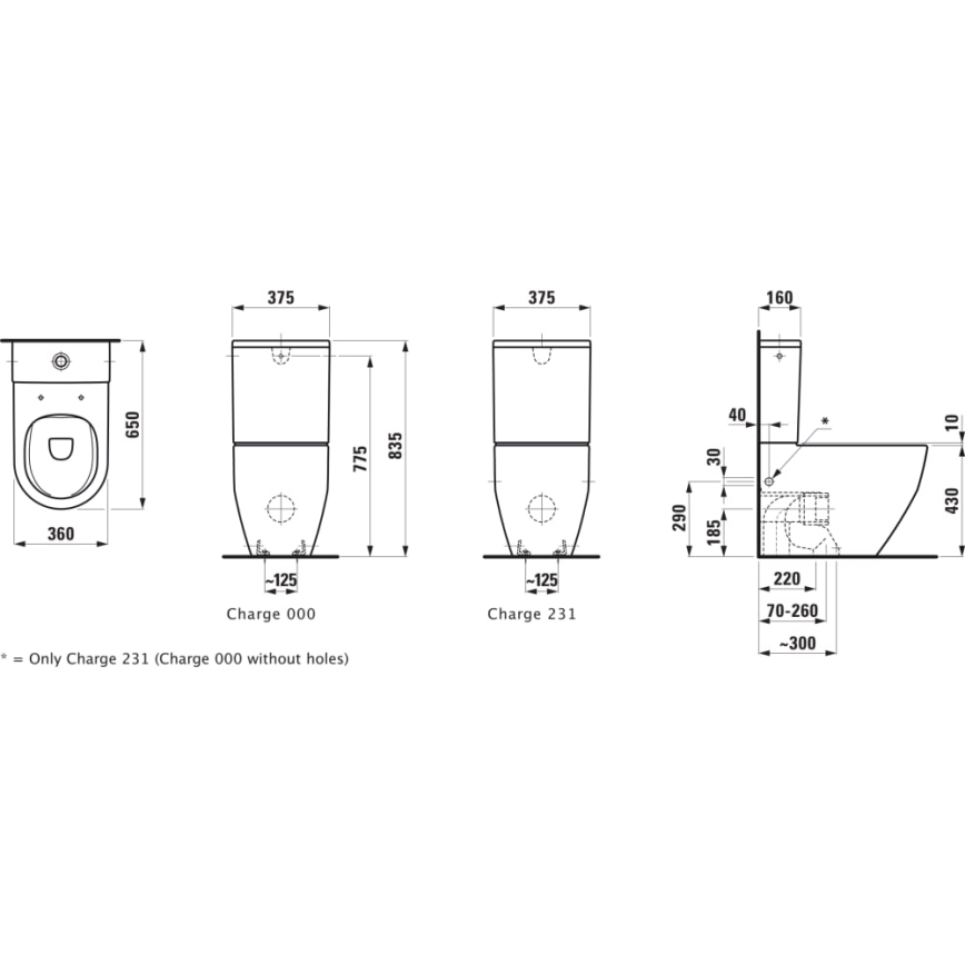 LAUFEN H8259624000001 - Straniščna školjka PRO keramika/bela