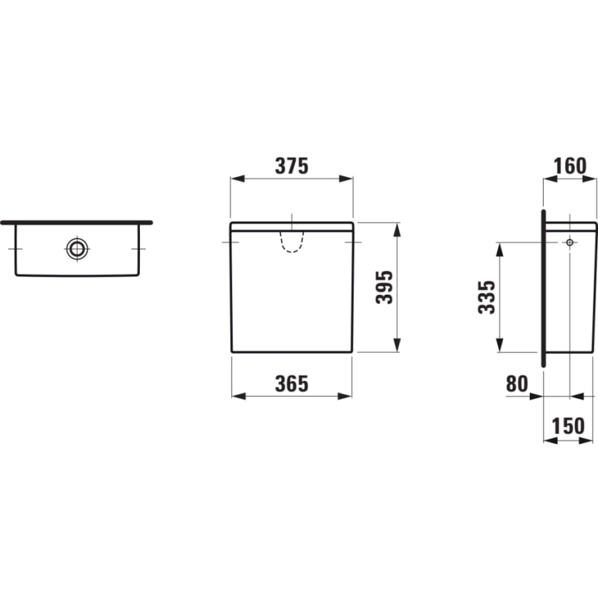 LAUFEN H8299520009721 - Vodokotliček PRO, stranski priključek, keramika/bela