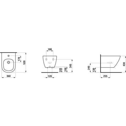 LAUFEN H8300810003021 - Viseči bide LUA keramika/bela