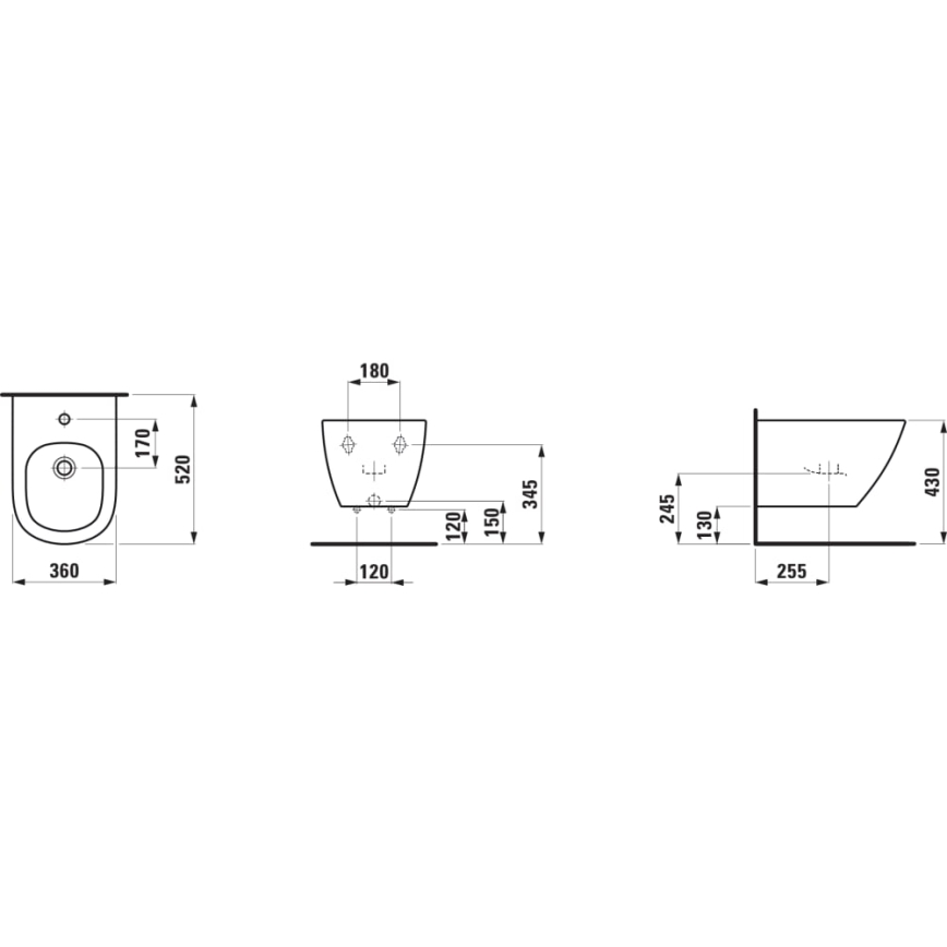 LAUFEN H8300810003021 - Viseči bide LUA keramika/bela