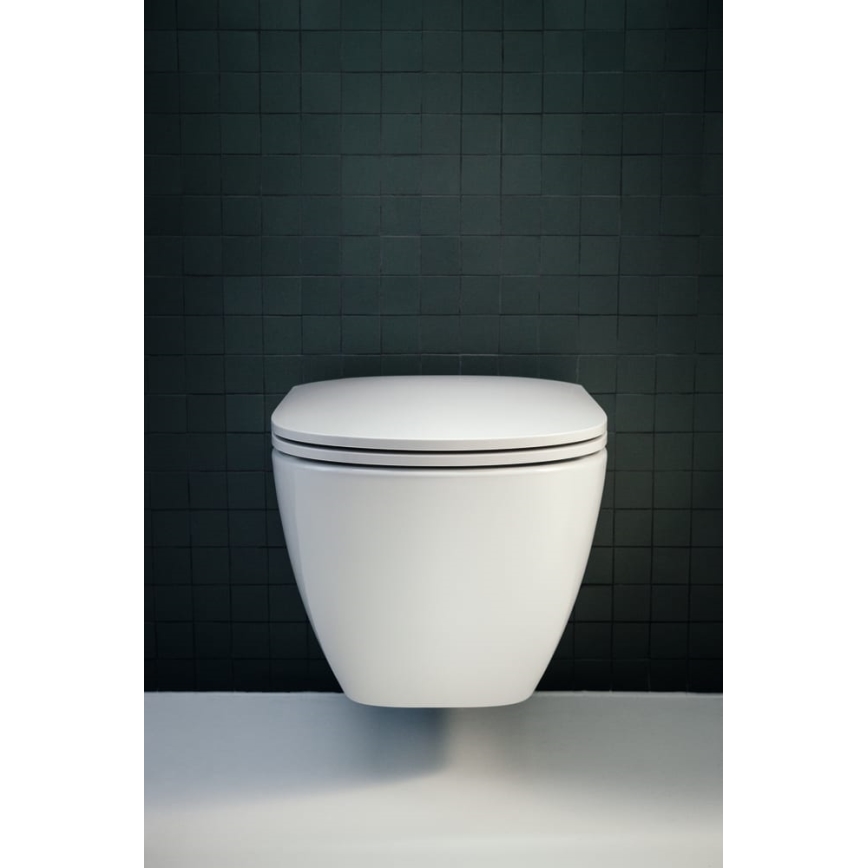 LAUFEN H8660800000001 - Viseča WC školjka LUA keramika/bela + WC sedež SoftClose LUA duroplast/bela