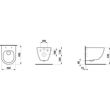 LAUFEN H8669550000001 - Viseča WC školjka PRO keramika/bela + WC sedež SoftClose PRO duroplast/bela