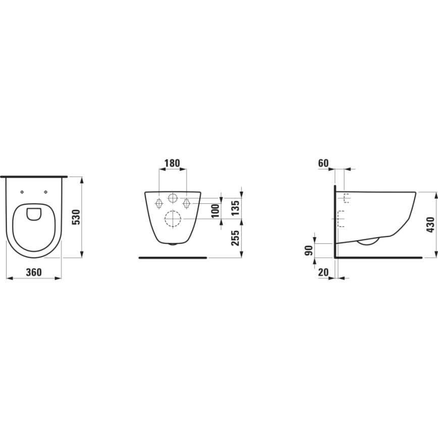 LAUFEN H8669570000001 - Viseča WC školjka PRO keramika/bela + WC sedalo SoftClose PRO duroplast/belo