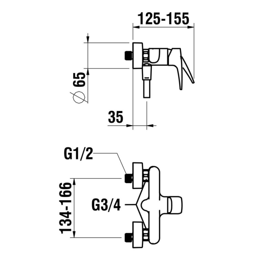 LAUFEN HF500750100600 - Tuš set s pipo LAURIN sijajni krom