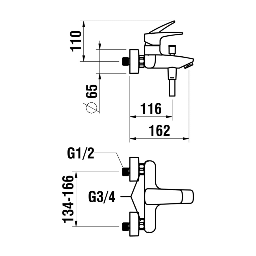 LAUFEN HF500760100600 - Kopalni set s pipo LAURIN sijajni krom