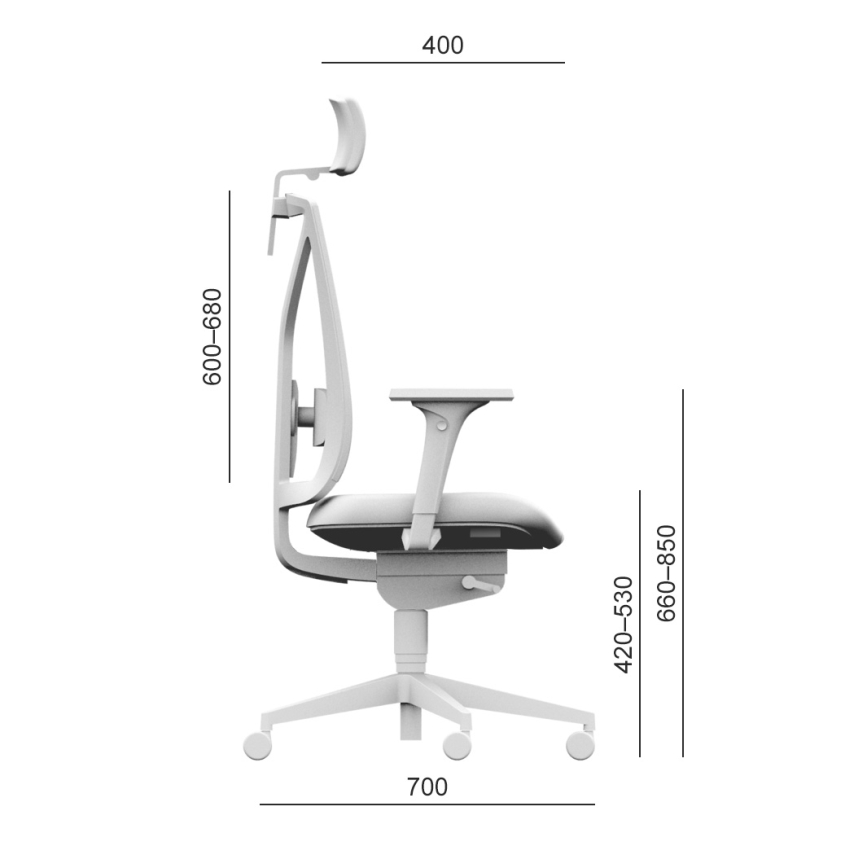 LD Seating - Pisarniški stol z naslonom za glavo LEAF siva