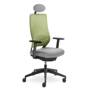 LD Seating - Pisarniški stol z naslonom za glavo ARCUS siva/zelena