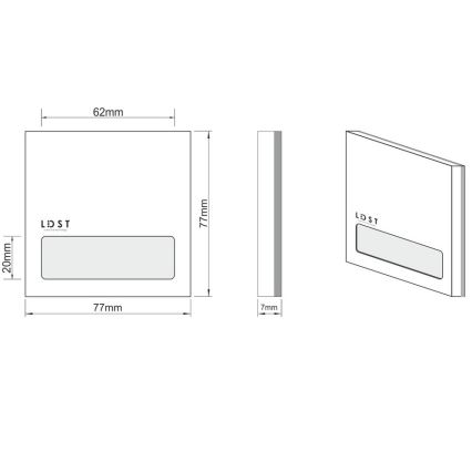 LDST AL-01-B-BZ5 - LED stopniščna svetilka ALEX 5xLED/1,2W/230V bílá 6500K
