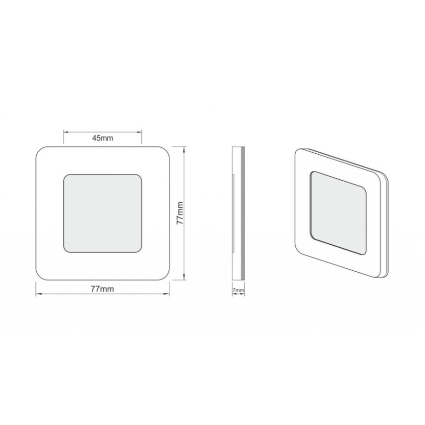 LDST DI-01-B-BZ12 - LED Stopniščna svetilka DIANA LED/1,2W/230V bela 6500K