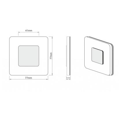 LDST SW-01-CB-BZ8 - LED stopniščna svetilka SWIFT 8xLED/1,2W/230V sijajna črna 6500K