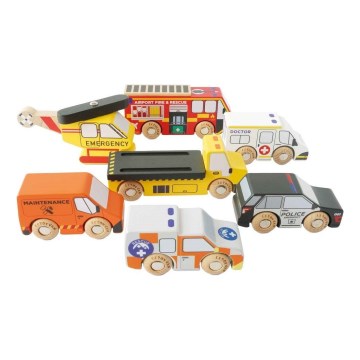Le Toy Van - Set reševalnih avtomobilov s helikopterjem