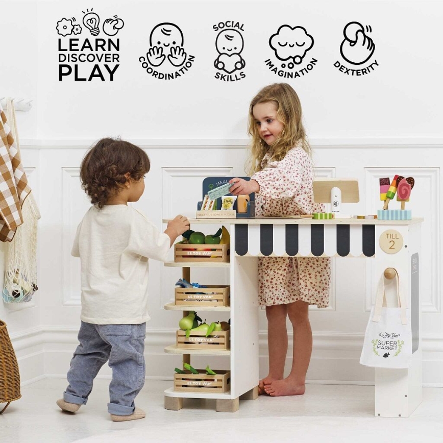 Le Toy Van - Tržna stojnica z registrsko blagajno in dodatki