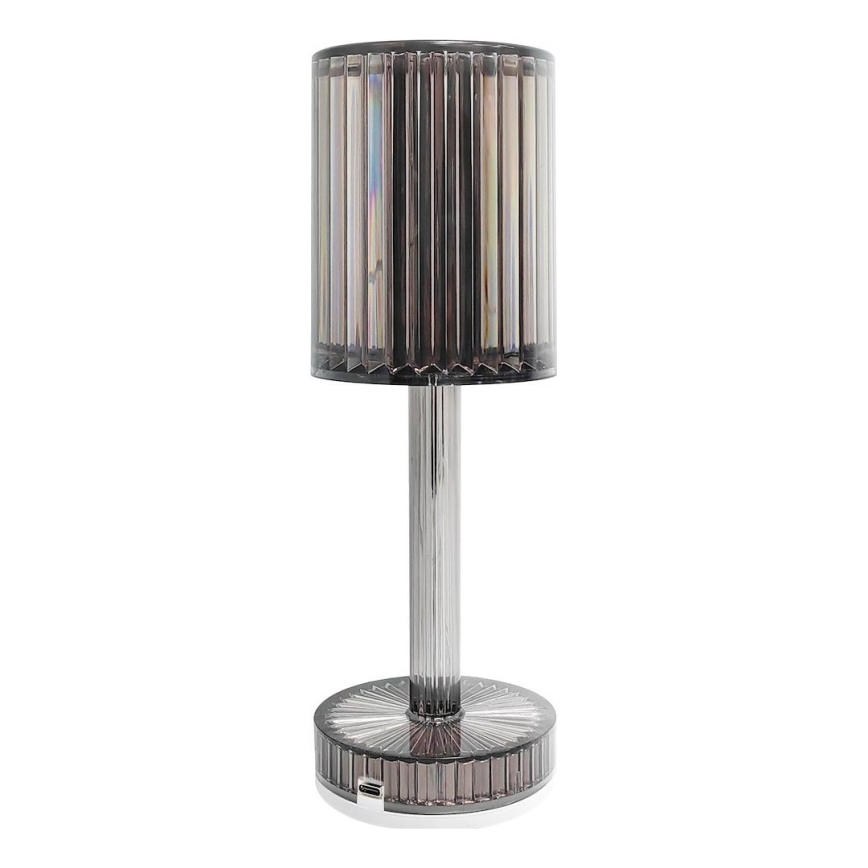 LED akumulatorska namizna svetilka na dotik SIMPLE LED/1W/5V 3000-6000K 2400 mAh dimno siva