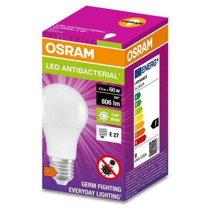 LED Antibakterijska žarnica A60 E27/8,5W/230V 4000K - Osram