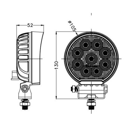 LED Avto reflektor BLACK LED/36W/10-30V IP69 5700K okrogla