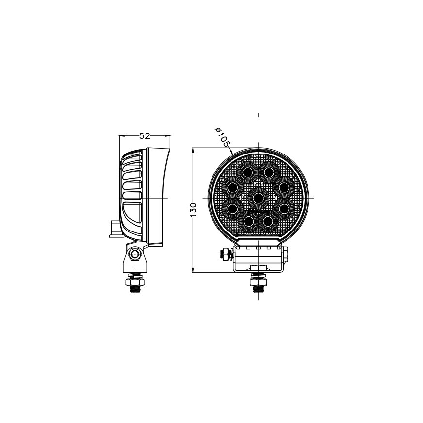 LED Avto reflektor BLACK LED/36W/10-30V IP69 5700K okrogla