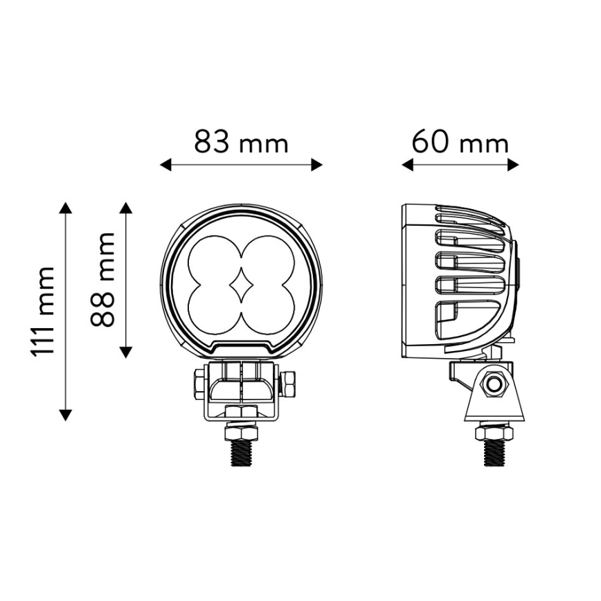LED Avto reflektor BLACK LED/40W/10-30V IP69 5700K okrogla