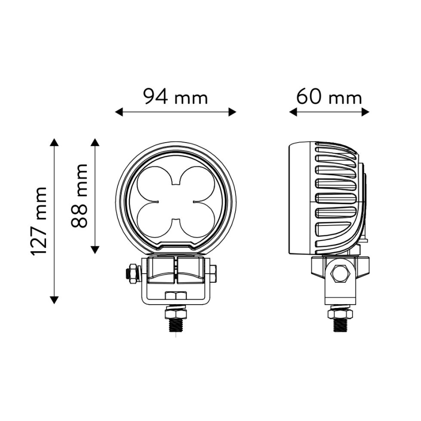LED Avto reflektor BLACK LED/50W/10-30V IP69 5700K okrogla