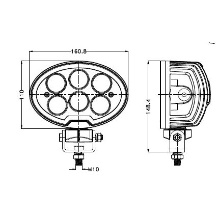 LED Avto reflektor BLACK LED/60W/10-30V IP69 5700K oval