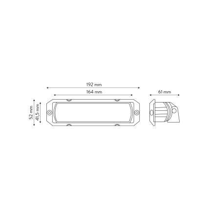 LED avtomobilska stropna svetilka DUO BLACK LED/32W/9-36V IP69 6000K pravokotna