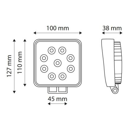 LED Avtomobilska svetilka EPISTAR LED/27W/10-30V IP67 6000K