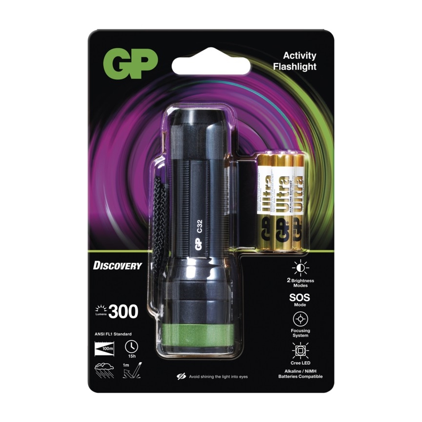 LED Baterijska svetilka GP DISCOVERY C32 LED/3xAAA