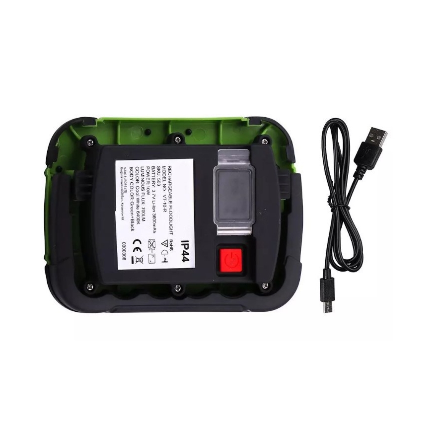 LED Baterijski reflektor SAMSUNG CHIP LED/10W/3,7V IP44 4000K zelen