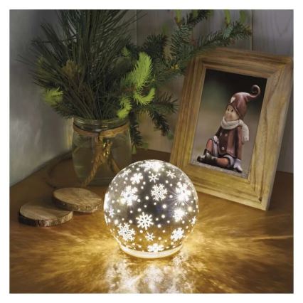 LED božična dekoracija, 0,3 W, napajanje 3×AA, krogla Ø 12 cm