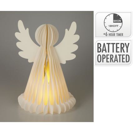 LED božična dekoracija 12xLED/3xAA 38 cm topla bela angel