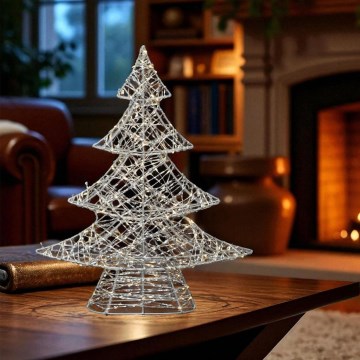 LED božična dekoracija 160xLED/230V 45 cm smrečka topla bela