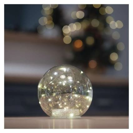 LED božična dekoracija 20xLED/3xAA krogla, premer 15 cm