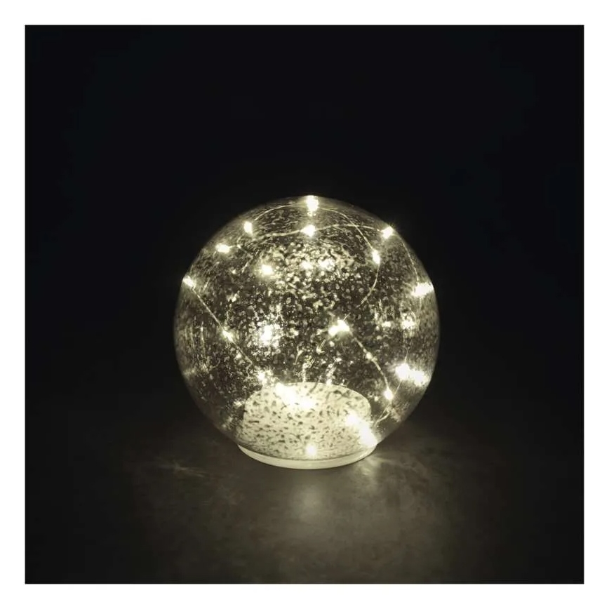 LED božična dekoracija 20xLED/3xAA krogla, premer 15 cm