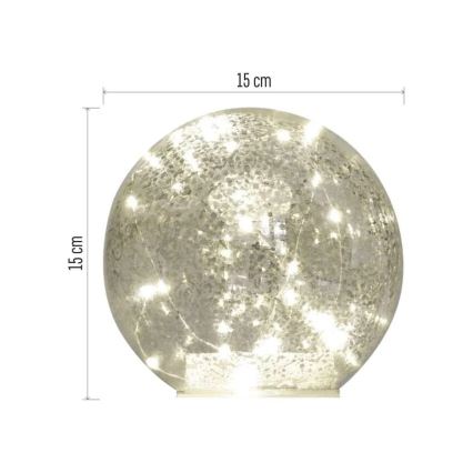LED božična dekoracija 20xLED/3xAA krogla, premer 15 cm