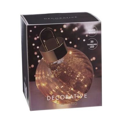 LED božična dekoracija 20xLED/3xAAA premer 20 cm topla bela kroglica