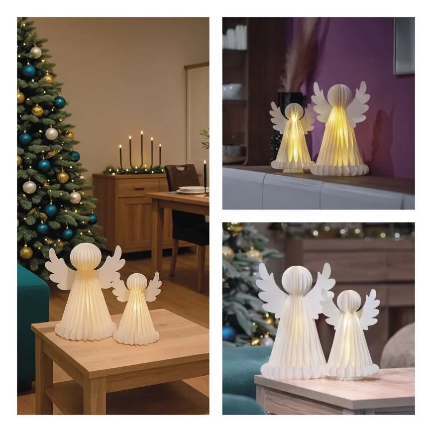 LED božična dekoracija 20xLED/6xAA angeli
