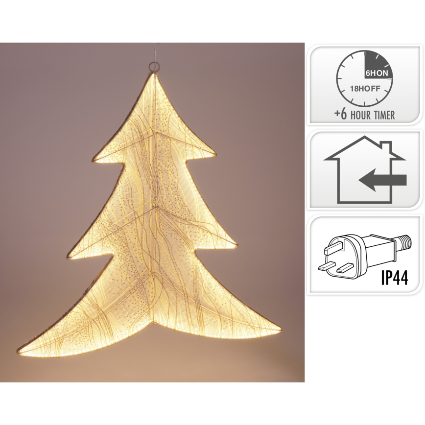 LED božična dekoracija 260xLED/6W/230V 56 cm topla bela smrečica/zlata
