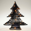 LED božična dekoracija 30xLED/3xAA 40 cm topla bela smrečica/črna