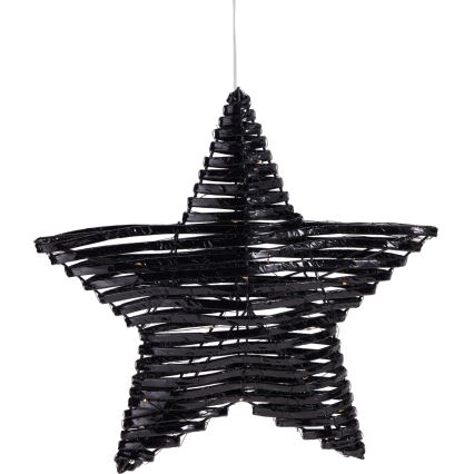 LED Božična dekoracija 30xLED/3xAA 40 cm topla bela zvezda/črna