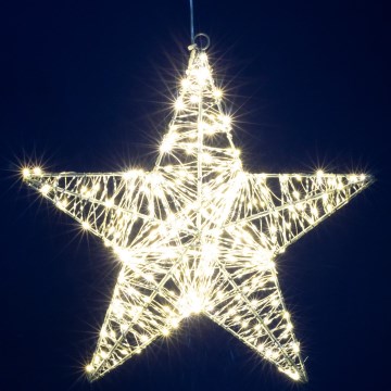 LED božična dekoracija 320xLED/230V 45 cm topla bela zvezda