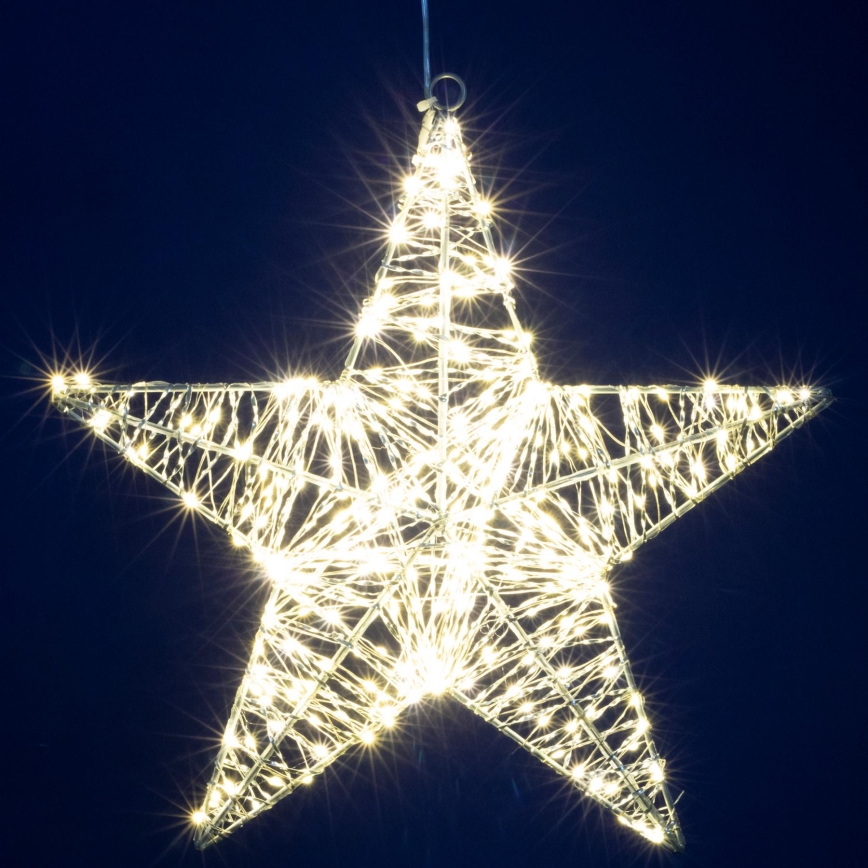 LED božična dekoracija 320xLED/230V 45 cm topla bela zvezda