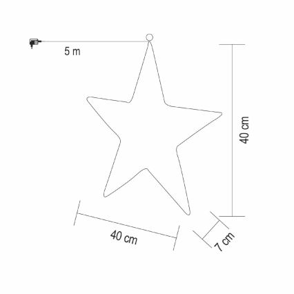 LED božična dekoracija 320xLED/230V 45 cm topla bela zvezda