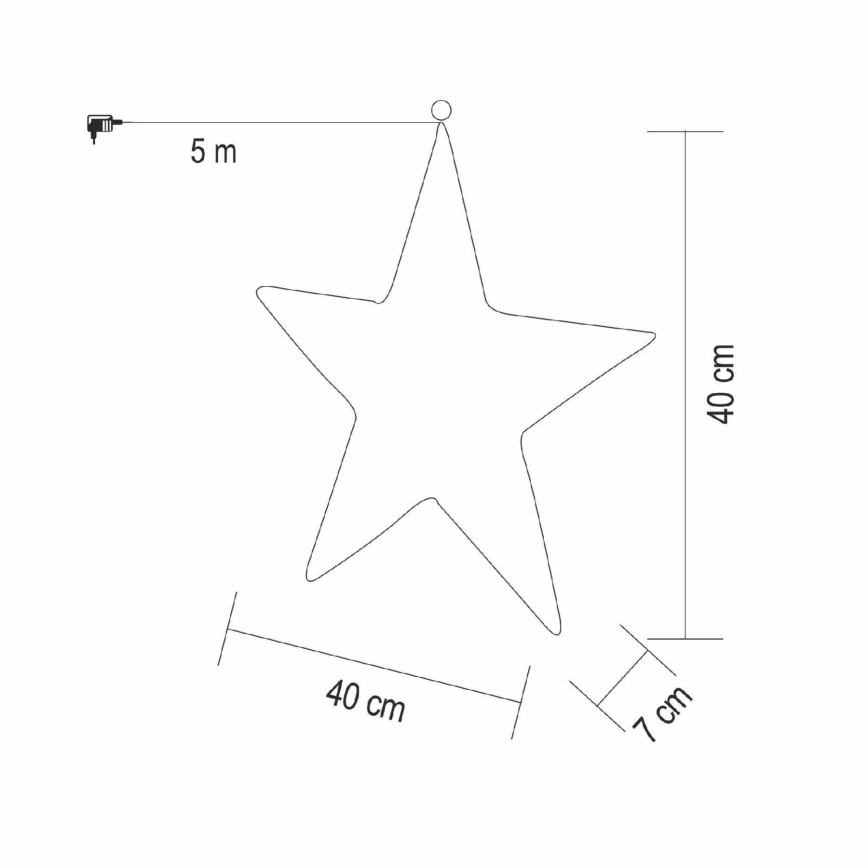 LED božična dekoracija 320xLED/230V 45 cm topla bela zvezda