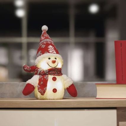 LED Božična dekoracija 4xLED/3xAAA snežak